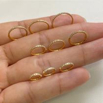 Argola aço cirúrgico basic com zircônias clicker - diversos tamanhos