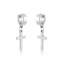 Argola aço com pingente crucifixo Argola aço com pingente crucifixo