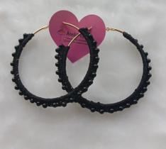 Argola Aro 10 Algodão Preto