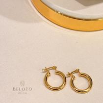 Argola basic m com fecho italiano banhada em ouro 18k