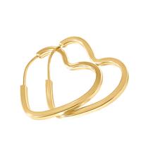 Argola Brinco 2cm Prata 925 Dourada 18k - Coração Dourado