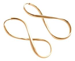Argola Brinco 3,8cm Infinito Prata 925 Dourada 18k- Feminino Argola Brinco 3,8cm Infinito Prata 925 Dourada 18k- Feminino