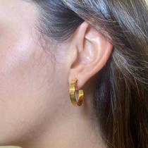 Argola Brinco Basic G Banho Banhado a Ouro Argola Brinco Basic G Banho Banhado a Ouro