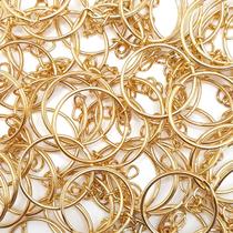 Argola Chaveiro Metal Dourado 25mm 10pçs com Corrente 15g