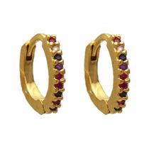 Argola Click Pequena Colorida Folheada em Ouro 18k SoftJoias