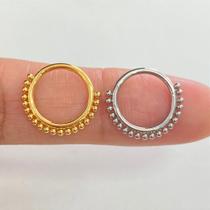 Argola clicker em titânio com bolinhas - dourada Argola clicker em titânio com bolinhas - dourada
