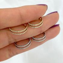 Argola clicker em titânio dourado com zircônias - 2 voltas Argola clicker em titânio dourado com zircônias - 2 voltas