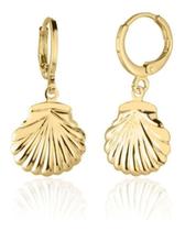 Argola com Concha do Mar 22mm Semi Joia Folheado - Par