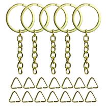 Argola Com Corrente Dourada 32mm Italiana + Triangulo Elo 8mm 50 Unidades Argola Com Corrente Dourada 32mm Italiana + Triangulo Elo 8mm 50 Unidades