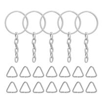 Argola Com Corrente Para Chaveiro 23mm 1500 Unidades Branca + Triangulo