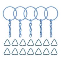 Argola Com Corrente Para Chaveiro 23mm Azul Bebê Com 500 Unidades