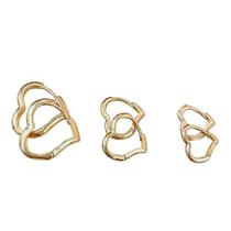 Argola Coração Folheado A Ouro Kit Com 3 Pares