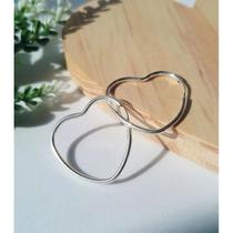 Argola Coração Pequena Brinco Feminino Argolinha em Prata 925 Puro Original Com Garantia Infantil Menina Ferminino Acessório para Mulheres