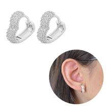 Argola Coração Prata 925 Cravejada Larga clicker Banhado Argola Coração Prata 925 Cravejada Larga clicker Banhado