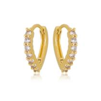 Argola Cravejada Gota Média de Semijóia