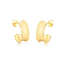 Argola Curva Larga Banhada a Ouro - MEIA Argola Curva Larga Banhada a Ouro - MEIA