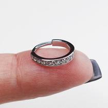 Argola de aço cirúrgico conch uno com cristal clicker