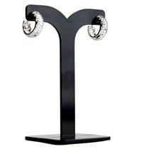 Argola de Clique Floral Banhado a Prata Argola de Clique Floral Banhado a Prata