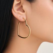 Argola De Coração Com Zirconia Folheado A Ouro Argola De Coração Com Zirconia Folheado A Ouro