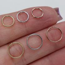 Argola de ouro 18k para nariz com torção - amarelo, branco e rosé