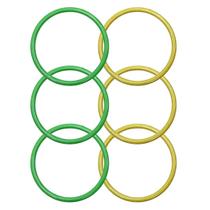 Argola de Plástico Brasil Verde e Amarela - 6 Unidades Argola de Plástico Brasil Verde e Amarela - 6 Unidades