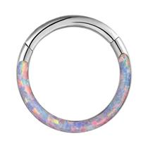 Argola De Titânio Com Opala Para Nariz, Septo, Clicker, Segmento Articulado 6-12mm, Para Cartilagem Argola De Titânio Com Opala Para Nariz, Septo, Clicker, Segmento Articulado 6-12mm, Para Cartilagem