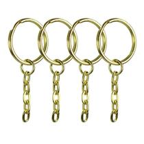 Argola Dourada Metálica Com Corrente Tamanho 23mm Chaveiro