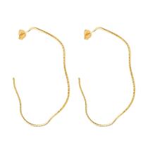 Argola Dourada Ondulada Assimétrica Argola Dourada Ondulada Assimétrica