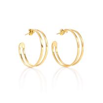 Argola Dupla Dourada - Banhada em Ouro 18k