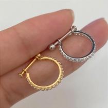 Argola e microbell em ouro 18k conch classic com zircônias