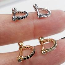 Argola e microbell em ouro 18k grazi com zircônias