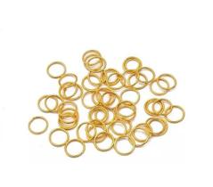 Argola Elo de Ferro 10mm Dourado - 100 Peças