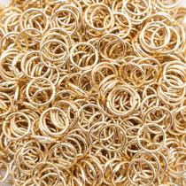 Argola Elo Metal Dourada 8mm 100pçs 13g Chaveiro