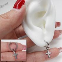 Argola falsa em aço inox cruz com pino retrátil