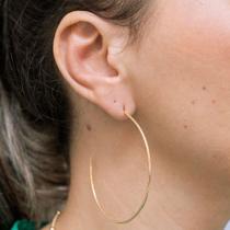 Argola Fio Aberta Grande Semijoia Banhada em Ouro 18k - BR021079