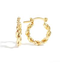 Argola Fio Torcido com Fecho Italiano Banhada a Ouro 18k Argola Fio Torcido com Fecho Italiano Banhada a Ouro 18k