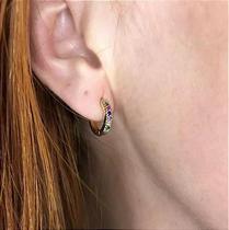 Argola Folheada com Pedras Coloridas 13mm