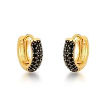 Argola g 3 fileiras de zircônia preta