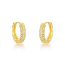 Argola g cravejada 3 fileiras de zircônia Argola g cravejada 3 fileiras de zircônia