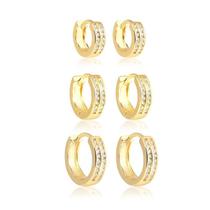 Argola g duas fileiras de zircônia Argola g duas fileiras de zircônia