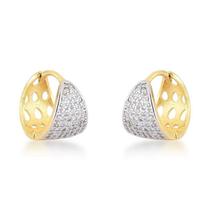 Argola g triangular cravejada Argola g triangular cravejada