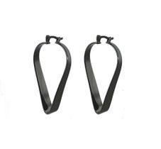 ARGOLA GEOMÉTRICA VAZADA LISA BANHADA A RÓDIO NEGRO - Joia Elegante ARGOLA GEOMÉTRICA VAZADA LISA BANHADA A RÓDIO NEGRO - Joia Elegante