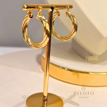Argola guirlanda com fecho italiano banhada em ouro 18k
