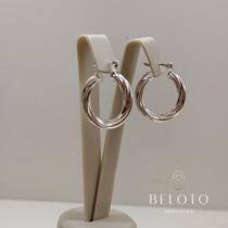 Argola guirlanda com fecho italiano banhada em prata 925