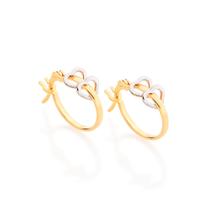 Argola infantil folheado a ouro com aplicação de rhodium Cód. 520956