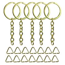 Argola Italiana Dourada 32mm + Triângulos 8mm Dourado 20 Unidades