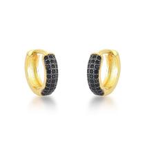 Argola larga g 3 fileiras de zircônia preta Argola larga g 3 fileiras de zircônia preta