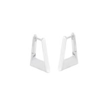 ARGOLA LISA TRIANGULAR ESTREITA BANHADA A RÓDIO BRANCO - Joia Elegante ARGOLA LISA TRIANGULAR ESTREITA BANHADA A RÓDIO BRANCO - Joia Elegante