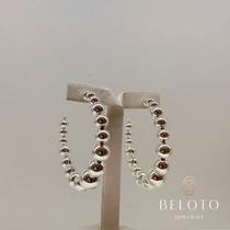 Argola maxi de esferas banhada em prata 925