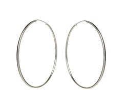 Argola maxi lisa banhada a ródio negro - 7 cm - 4 g Argola maxi lisa banhada a ródio negro - 7 cm - 4 g